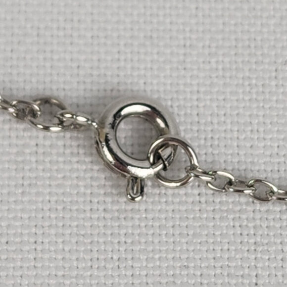 Vintage Silver Tone Blue Dolphin Pendant Chain Necklace - Picture 5 of 8